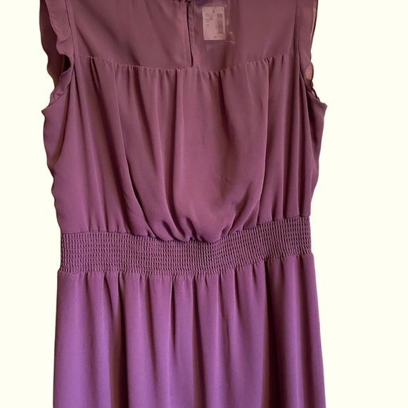 Reitman’s Dark Purple Mini Dress-Size Medium-NWT-Sleeveless-Ruffled Sleeve/Neck - Picture 9 of 11